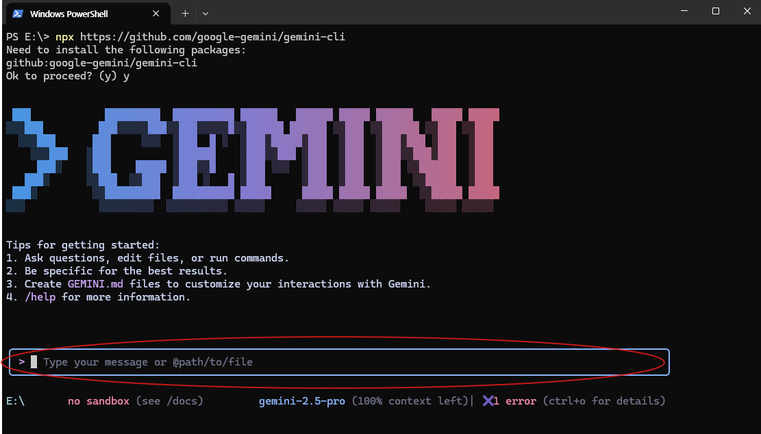 Gemini CLI 실행(2)