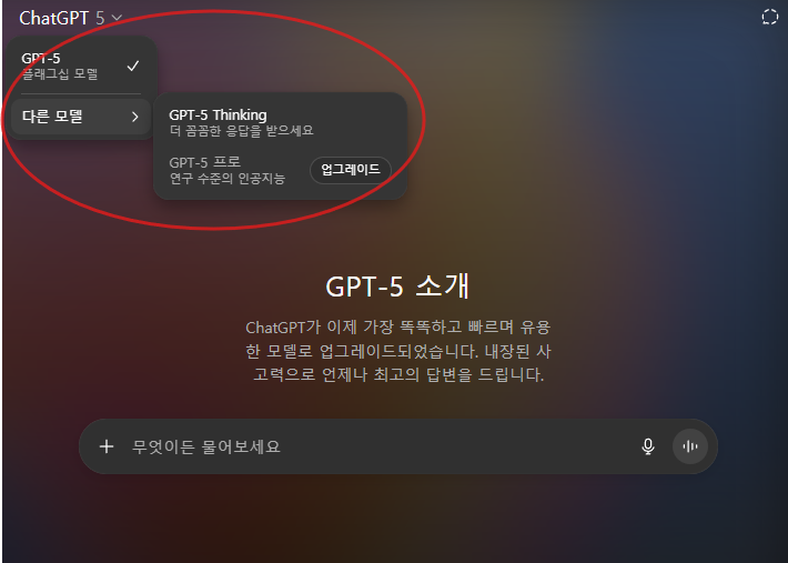 ChatGPT-5 유료사용자