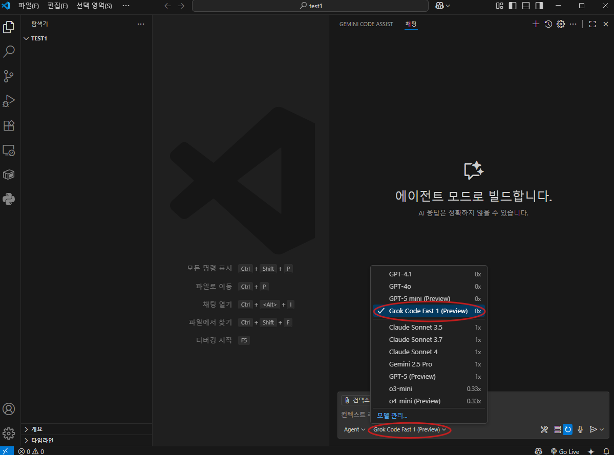 VSC-Grok Code Fast 1